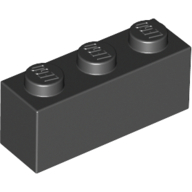 Lego kostka (kostička) 1x3, černá (362226)